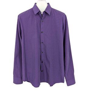 Express Pinstripe Fitted Dress Shirt Formal Wedding Office Men Size XL 17 17.5